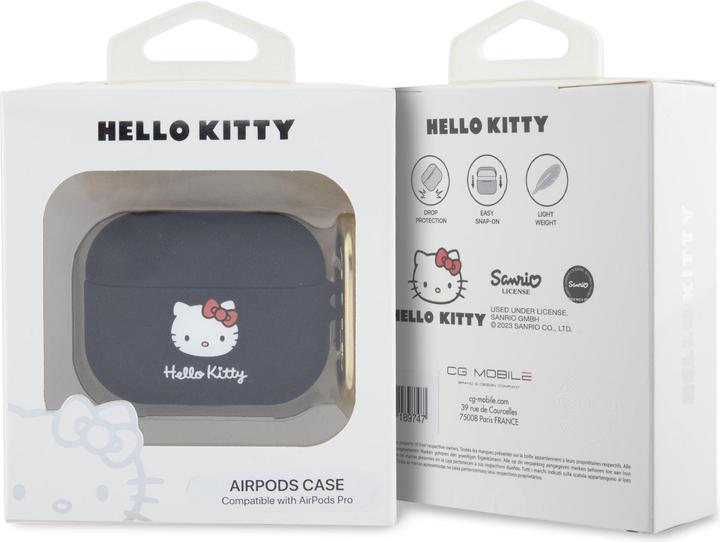 Image du produit Hello Kitty HKAP3DKHSK Coque Airpods Pro czarny/black Silicone 3D Kitty Head (Manchon pour casque d'écoute)
