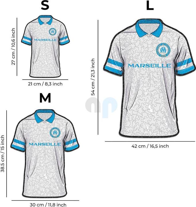 Image du produit Iconic Olympique de Marseille - Maillot - Puzzle en bois Taille M (270 pièces) (270 pièces)