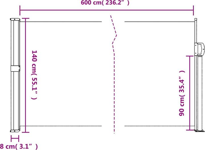 Immagine prodotto VidaXL Tenda laterale estensibile (1.40 m)