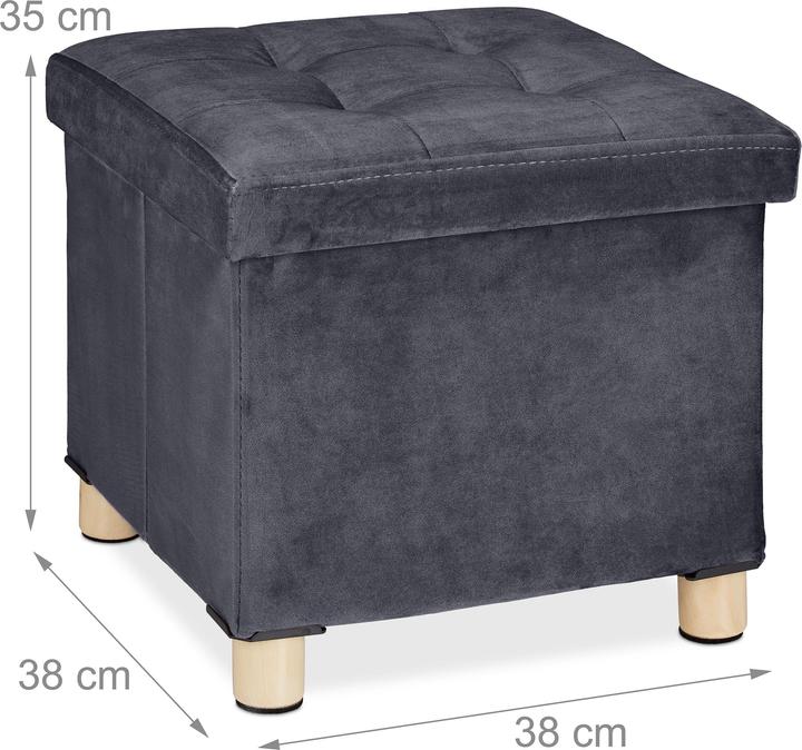Actual product image Relaxdays Velvet stool