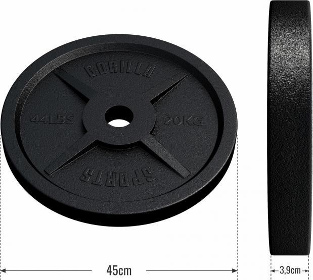 Actual product image Gorilla Sports Weight plate 50/51mm 20 kg (1 x 20 kg)