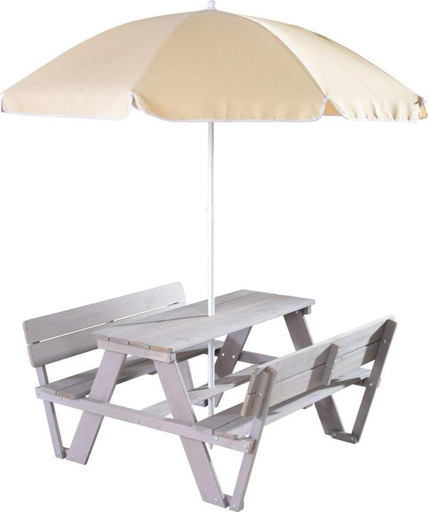 Actual product image Roba Children's seating group 'PICKNICK for 4' Outdoor +, with backrest, with umbrella set (Child seating group)