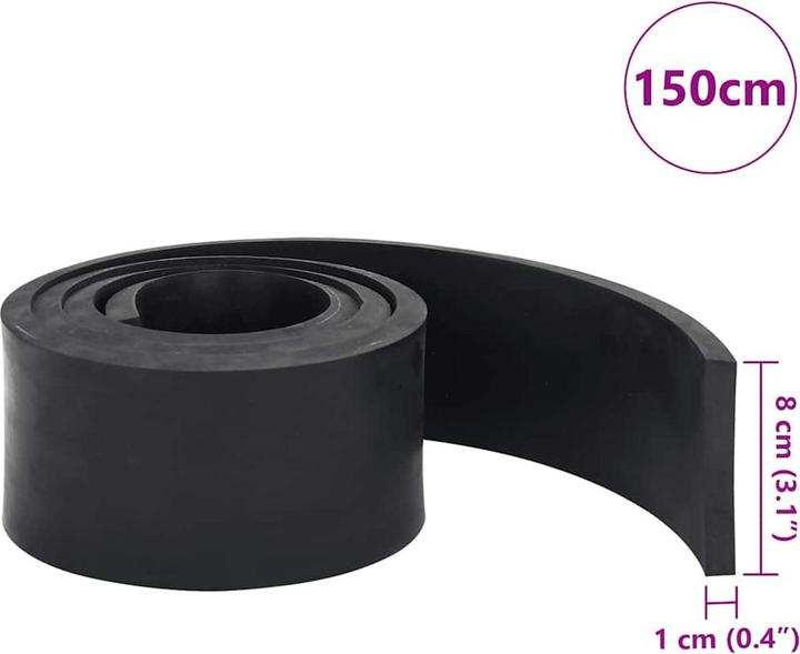 Produktbild VidaXL Schürfleiste Gummi Schwarz 300x8x1 cm Schürfleiste Gummilippe