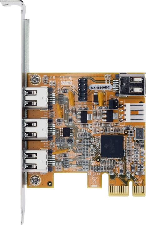 Actual product image Exsys PCI-E card 3+1 FireWire 400