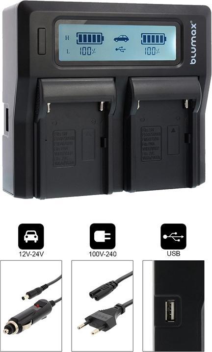 Image du produit Blumax Chargeur dual avec. Support pour Sony FM50 (Set)