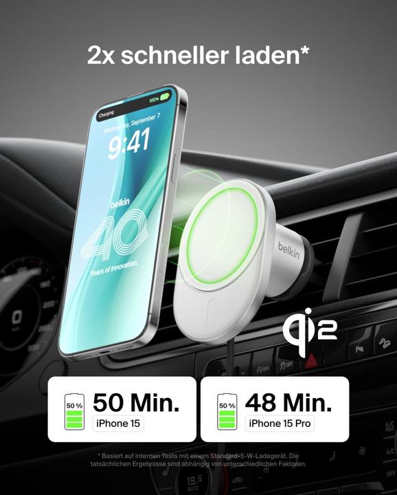 Productafbeelding Belkin Qi2 15W Car Vent Mount No CLA (15 W)
