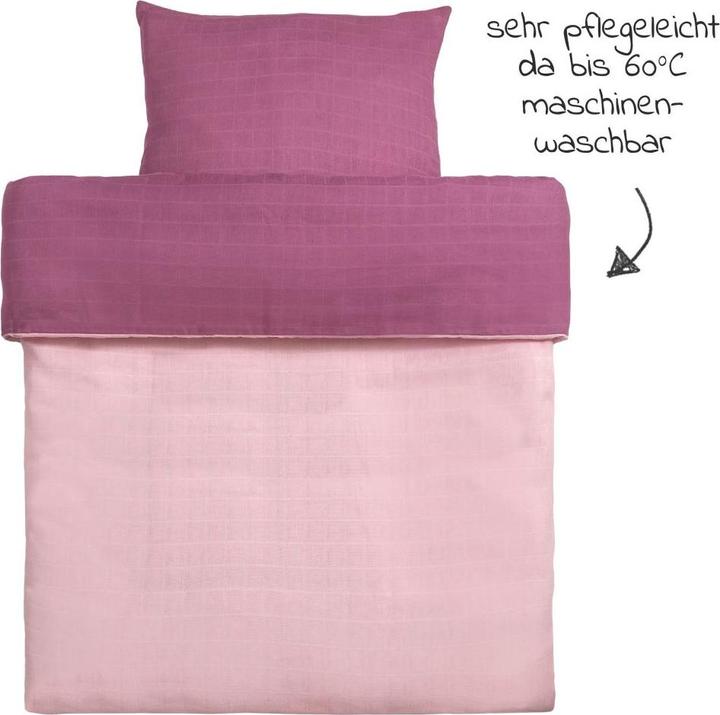 Produktbild Makian Babybettwäsche & Bettsets Wende-Bettwäsche Mull 80 x 80 / 35 x 40 cm - Orchidee (80 x 80 cm, 80 x 80 cm, 35 x 40 cm)