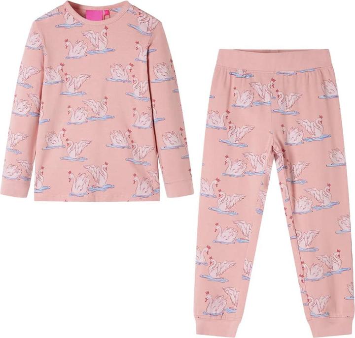 Image du produit VidaXL Pyjama enfant manches longues rose clair 104,Matériau : 95 (104)