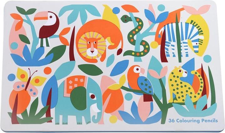 Produktbild Rex London schachtel mit 36 buntstiften wild wonders (Green, White, Blue, Red, Yellow, Black, 36 x)