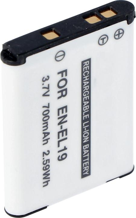 Image du produit AccuCell Batterie compatible avec EN-EL19, COOLPIX S2500, S3100, S4100