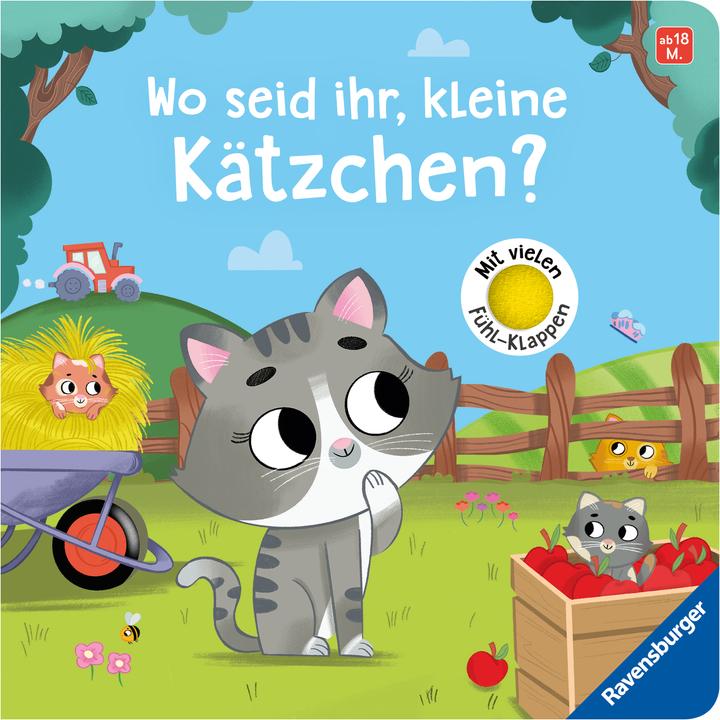 Ravensburger Where are you, little kittens? Playbook with lots of fabric flaps, children's book from 18 months (German)