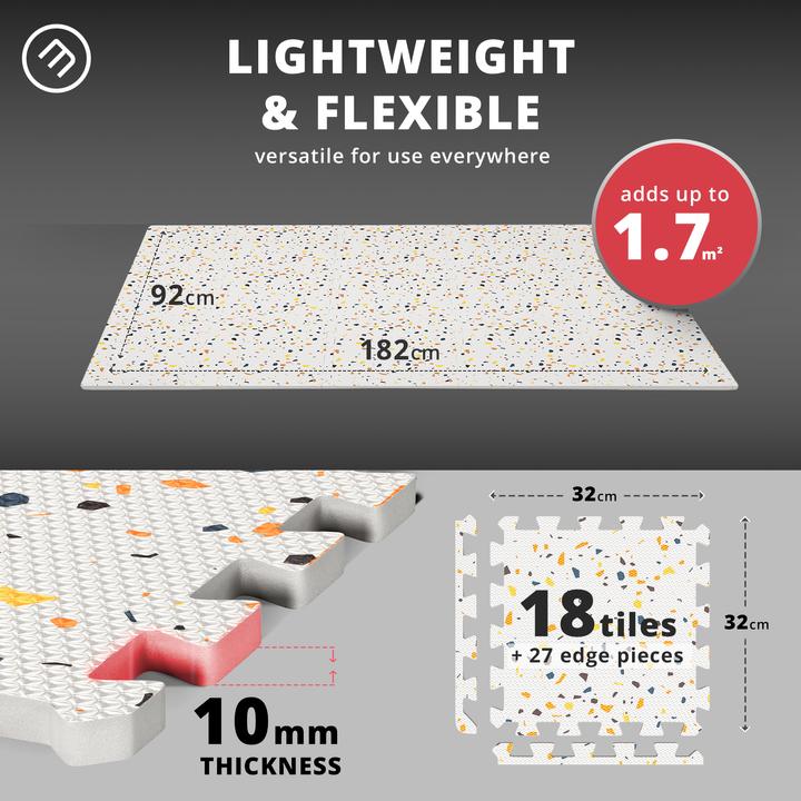 Produktbild BeMaxx Schützendes Puzzle-Mattenset, 18 Stück Terrazzo (1 cm)
