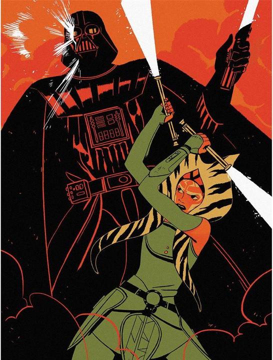Actual product image Star Wars Canvas Print Ahsoka Vs Darth Vader (30 x 40 cm)