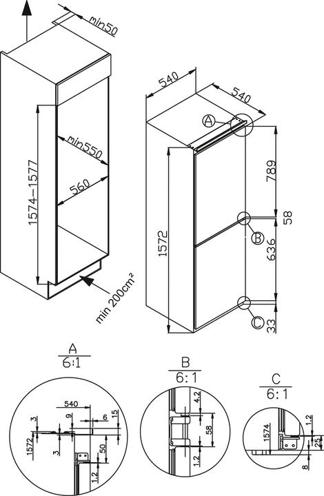Produktbild Amica EB-Kühl/Gefrierkombi (202 l)