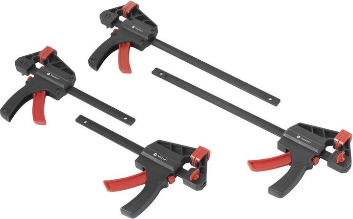 Produktbild Toolcraft TO-7870761 Einhand-Spannzwinge, 4er Set (15 cm & 30 cm) Spann-Weite ( (300 mm)