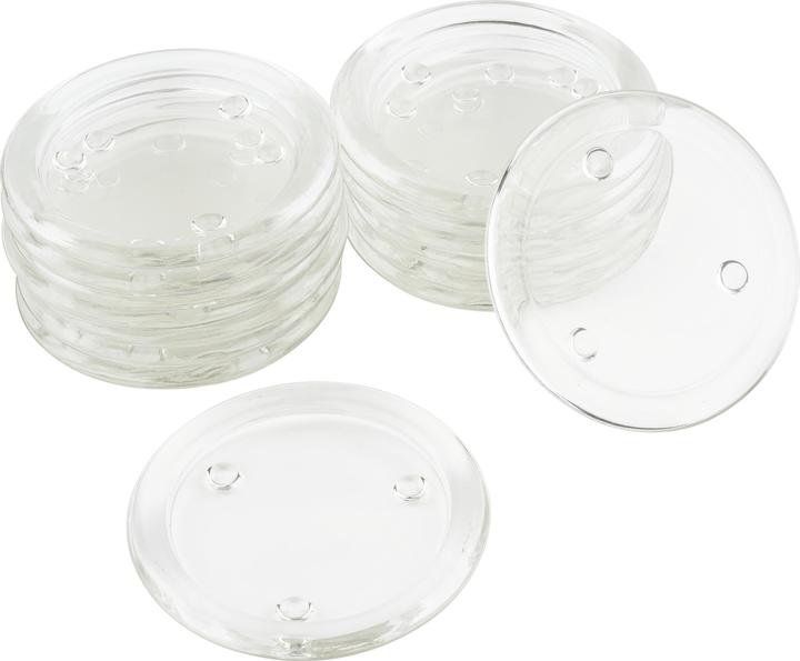 Produktbild VBS Kerzen Glas-Untersetzer, klar, 15 Stück, Ø 10 cm (15 x, Glasuntersetzer)