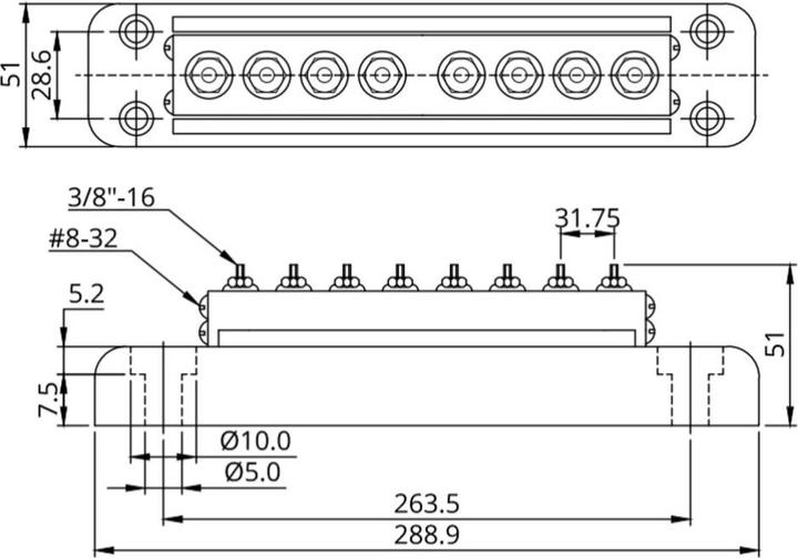 Produktbild Victron Energy Sammelschiene 600A 8P M8 + cover (Verteiler)