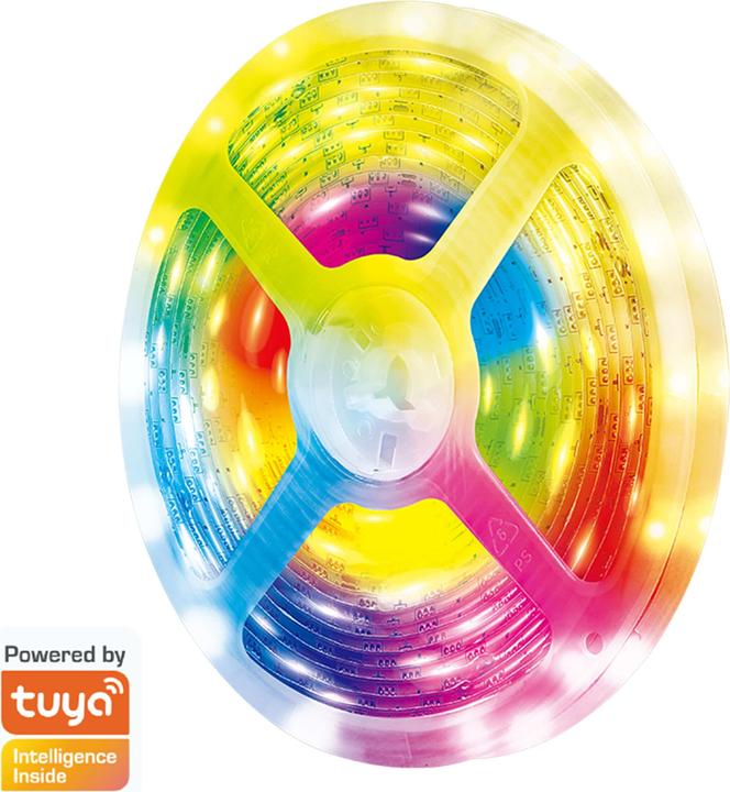 Immagine prodotto LogiLink Nastro LED RGB Wi-Fi Smart, autoadesivo, compatibile con Tuya, 5 m (500 cm, Interno)