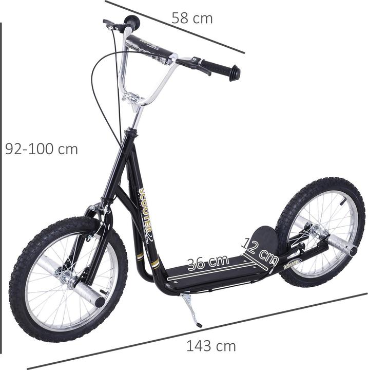 Immagine prodotto Homcom Monopattino per bambini con freno a mano, pneumatici extra spessi, manubrio regolabile in altezza