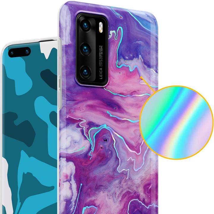 Produktbild Cadorabo IMD TPU Bunter Marmor Cover (Huawei P40)