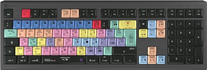 Produktbild Logickeyboard Adobe Premiere Pro CC Astra 2 Tastatur USB QWERTZ Deutsch Grau (DE, Kabelgebunden)