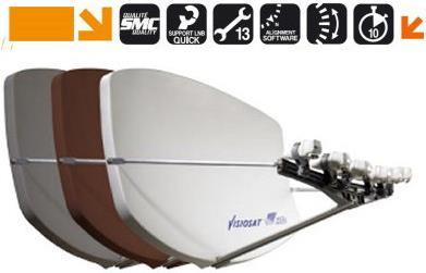 Cahors Big Bisat, offset antenna for 4 LNBs, 40mm (Parabolic antenna, 36 dB, DVB-S / -S2)