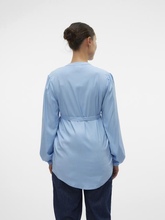 Image du produit Mamalicious Coupe normale Col mandarin Poignets élastiques Top manches ballon Blouse (L)