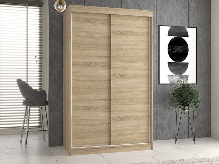 Produktbild Topeshop IGA 120 SON B KPL Schlafzimmer-Schrank 7 Regale 2 Tür(en) Sonoma-Eiche Garderobe (120 x 61 x 200 cm)