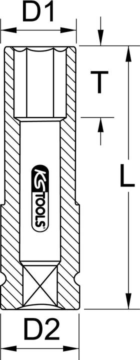 Immagine prodotto KS Tools Presa di corrente da 1/2" in alluminio lunga (15 mm)