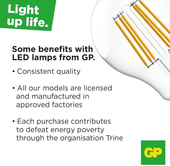 Actual product image GP Lighting Lighting Filament Classic E27 6W (60W) 806 lm (E27, 6 W, 806 lm, 1 x, A)