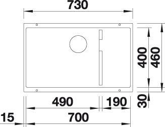 Immagine prodotto Blanco Linea secondaria 700-U Livello (Lavello sottopiano, 46 cm, 73 cm)