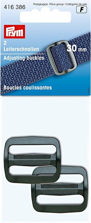Image du produit Prym Boucles d'échelle, noir 30 mm, carte 2 pcs, plastique
