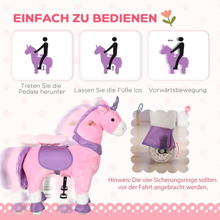 Immagine prodotto Homcom Cavallo a dondolo Unicorno con ruote e pedali