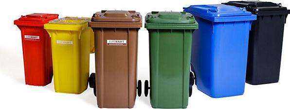 Actual product image kaiserkraft Large plastic waste garbage can, according to DIN EN 840 (360 l)