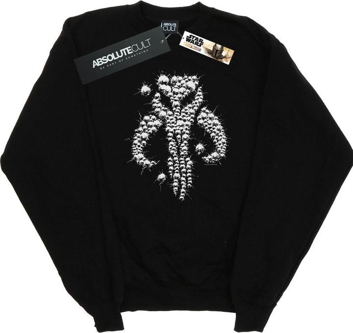 Actual product image Star Wars Mens The Mandalorian Blaster Skull Sweatshirt (S)