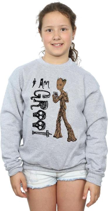 Actual product image Universal Textiles Girls I Am Teenage Groot Cotton Sweatshirt (140, 146)