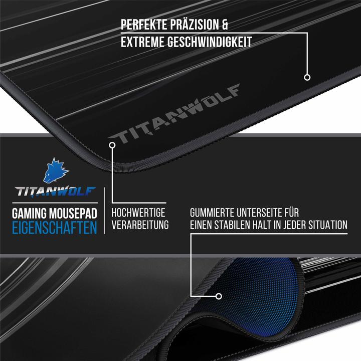 Produktbild Titanwolf Gaming Mauspad, XXXL Speed Mausmatte 1200 x 400 mm, Geschwindigkeit & Präzision, Epsilon (3XL)