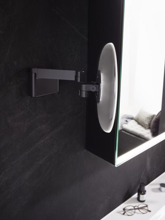 Produktbild Emco LED-Rasier-/Kosmetikspiegel EVO eckig Wandmodell 2-armig 5-fach schwarz