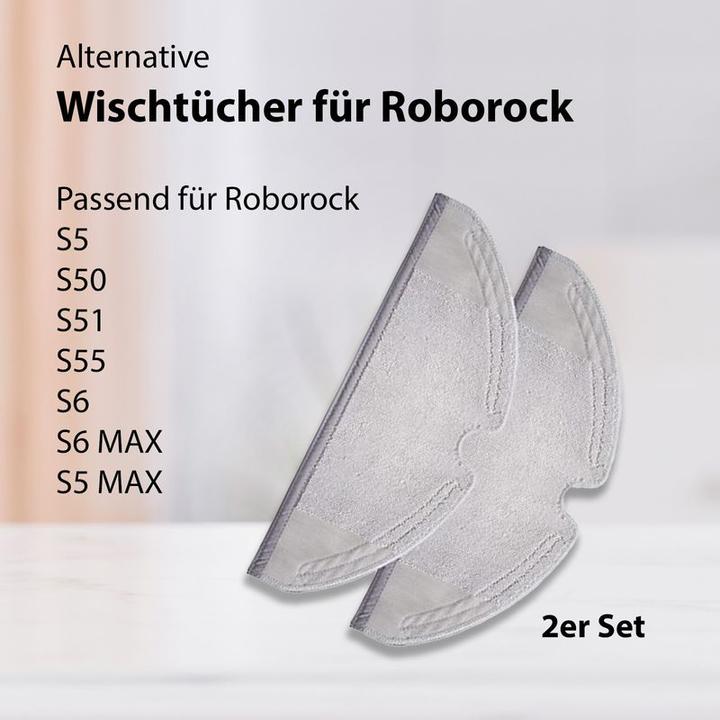 Immagine prodotto Hermex Alternative Wischtücher für Roborock S5+S6 series Mop Aufsatz 2er Pack