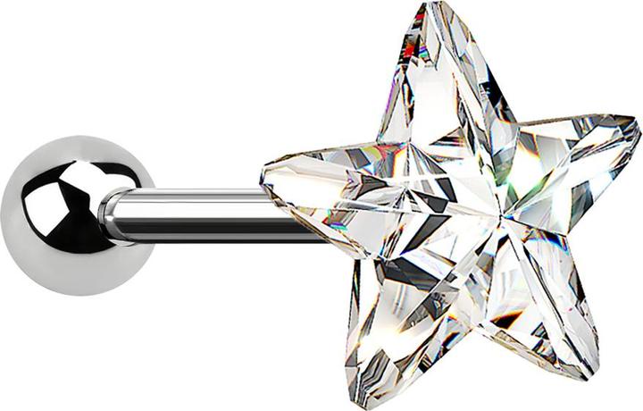 Produktbild Star Piercing Micro Barbell silber mit Stern silber (ohne Messing, Chirurgenstahl 316L)