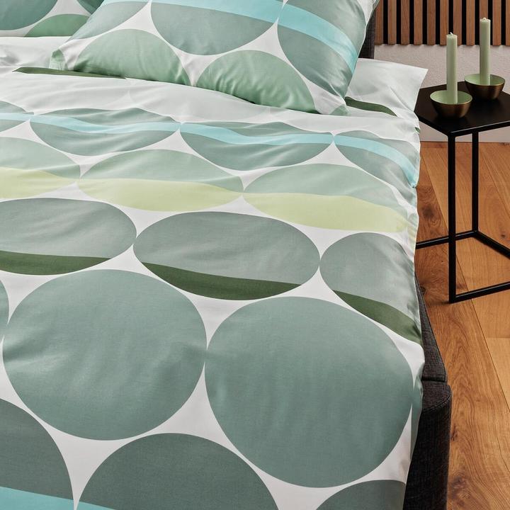 Actual product image Janine Mako-Satin Bettwäsche J.D. 87104 salbeigrün (Bedding set, 155x200 cm + 80x80 cm)