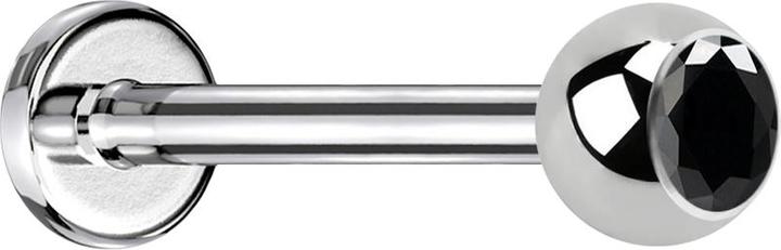 Immagine prodotto Star Piercing Micro Labret argento con cristallo a sfera nero (Acciaio chirurgico 316L, senza ottone)