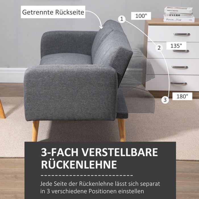 Produktbild Swisshandel24 Schlafsofa Klappsofa 2-Sitzer Stoffsofa Bettsofa Sofa mit Schlaffunktion Sofagarnitur leinenartiges (Bettsofa)