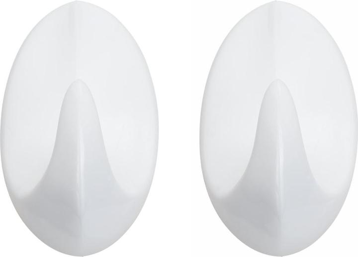 Actual product image Diaqua Hook oval white 2pcs 5.1x4.3cm