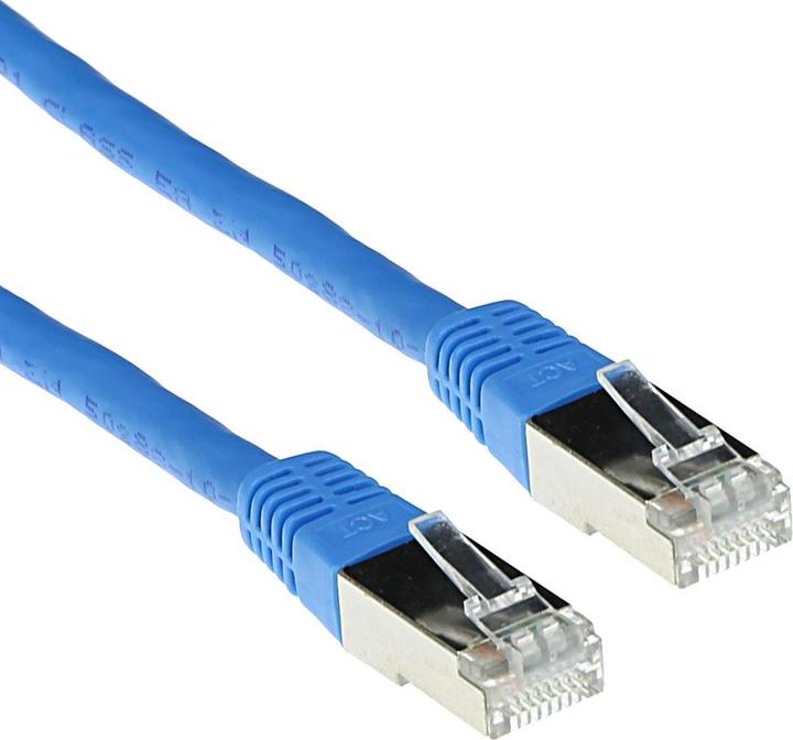 Actual product image Blue 5 meter LSZH SFTP CAT6A patch cable with RJ45 connectors. Cat6a s/ftp lszh blue 5.00m (S/FTP, CAT6a, 5 m)