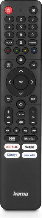 Hama Universal-Fernbedienung für Hisense TVs, IR, lernfähig, mit 4 App-Tasten (Universal Fernbedienung, Infrarot)