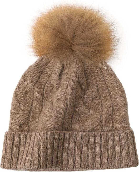 Actual product image Bellemere Beanie Soft Cable Knit Cashmere