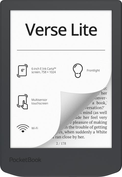 Actual product image PocketBook Verse Lite (6", 8 GB, Midnight Grey)