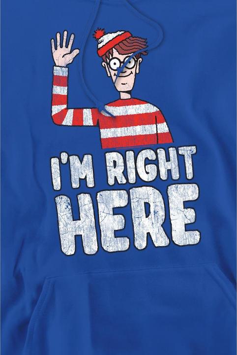 Actual product image Wheres Wally? Mens I'm Right Here Hoodie (M)