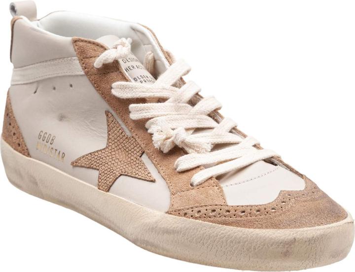 Golden Goose mid star sneakers in leather and suede color grey/light brown (38)